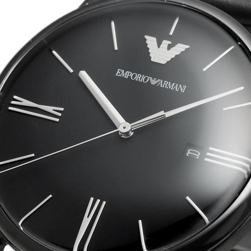 Emporio Armani Minimalist Analog Black Dial Black Leather Strap Watch For Men - AR11573 Buy Now By Emporio Armani