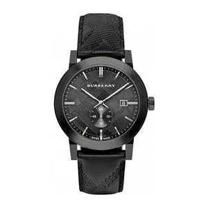 Burberry The City Black Dial Black Leather Strap Watch for Men - BU9906 Buy Now By Burberry