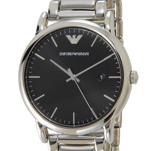 Emporio Armani Luigi Quartz Black Dial Silver Steel Strap Watch For Men - AR2499 Buy Now By Emporio Armani