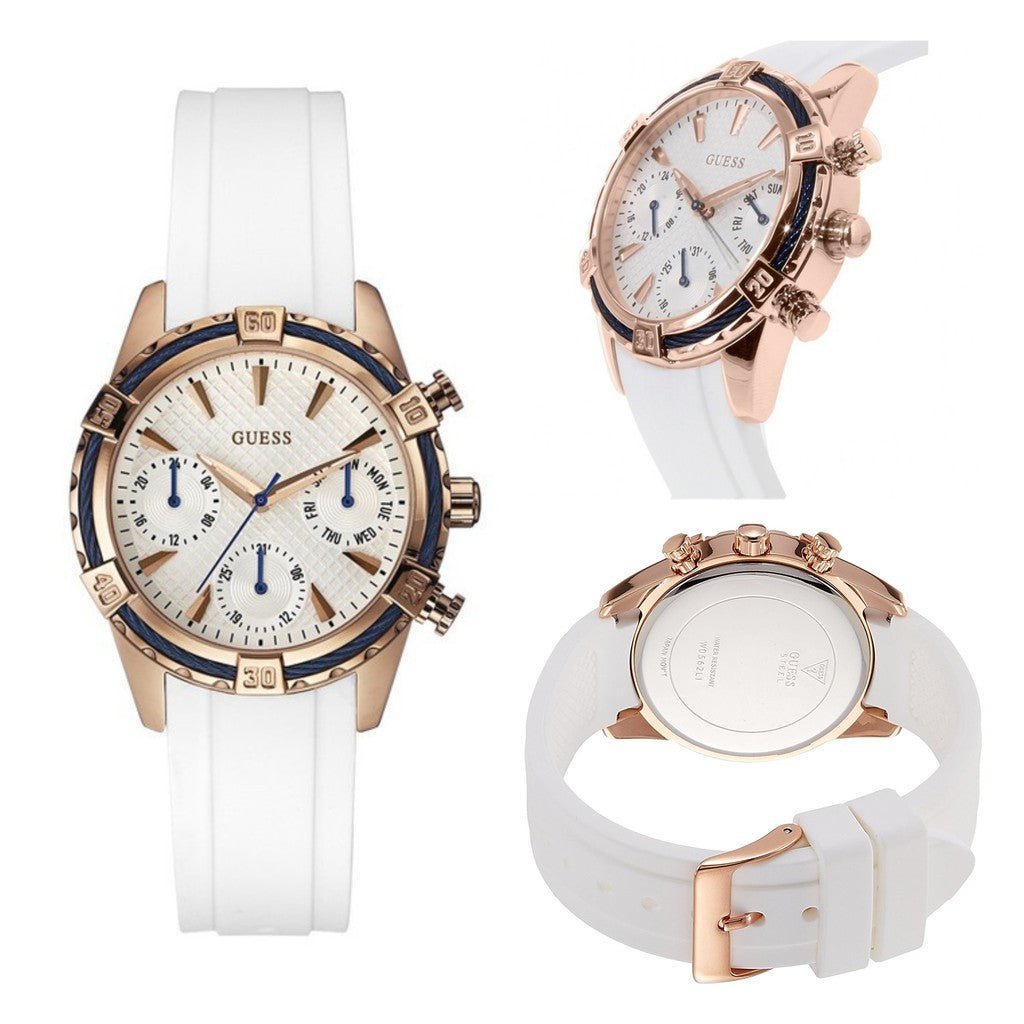 Guess Catalina White Dial White Silicon Strap Watch For Women - W0562L1 Buy Now By Guess