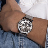 Guess Gadget Silver Dial Silver Mesh Bracelet Watch for Men - GW0538G1 Buy Now By Guess