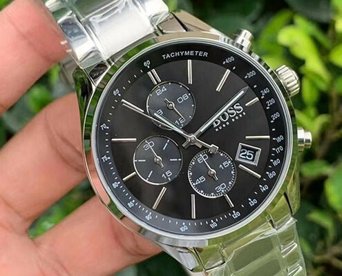 Hugo Boss Grand Prix Black Dial Silver Steel Strap Watch for Men - 1513477 Buy Now By Hugo Boss