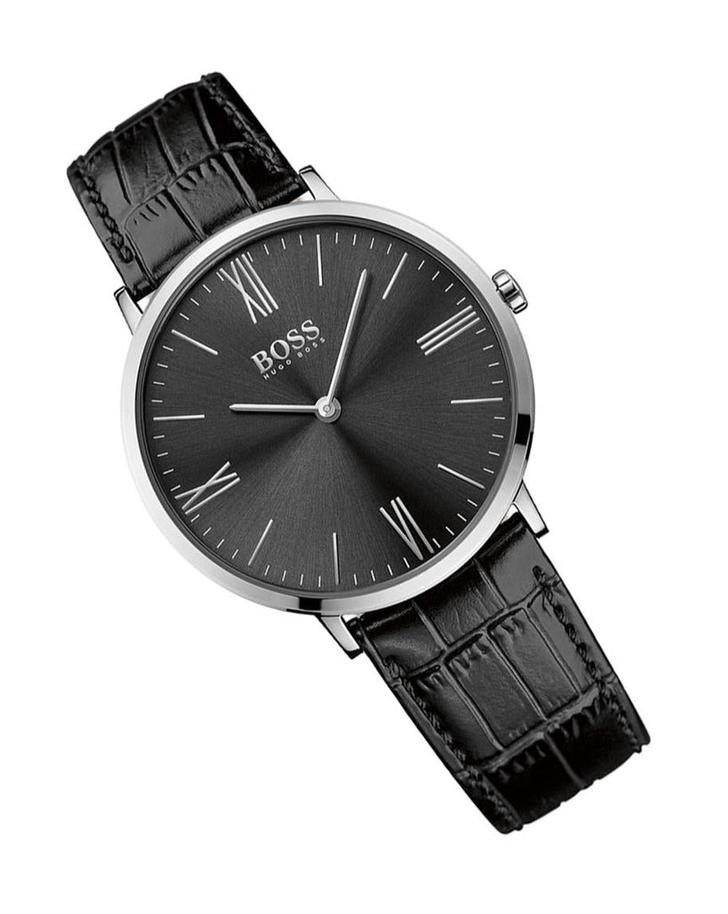 Hugo Boss Jackson Black Dial Black Leather Strap Watch for Men - 1513369 Buy Now By Hugo Boss