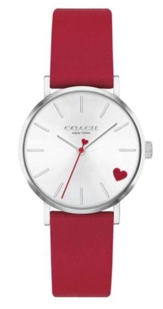 Coach Perry Silver Dial Red Leather Strap Watch for Women - 14503515 Buy Now By Coach