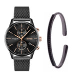 Hugo Boss Associate Black Dial Black Mesh Bracelet Watch for Men - 1513811 Buy Now By Hugo Boss