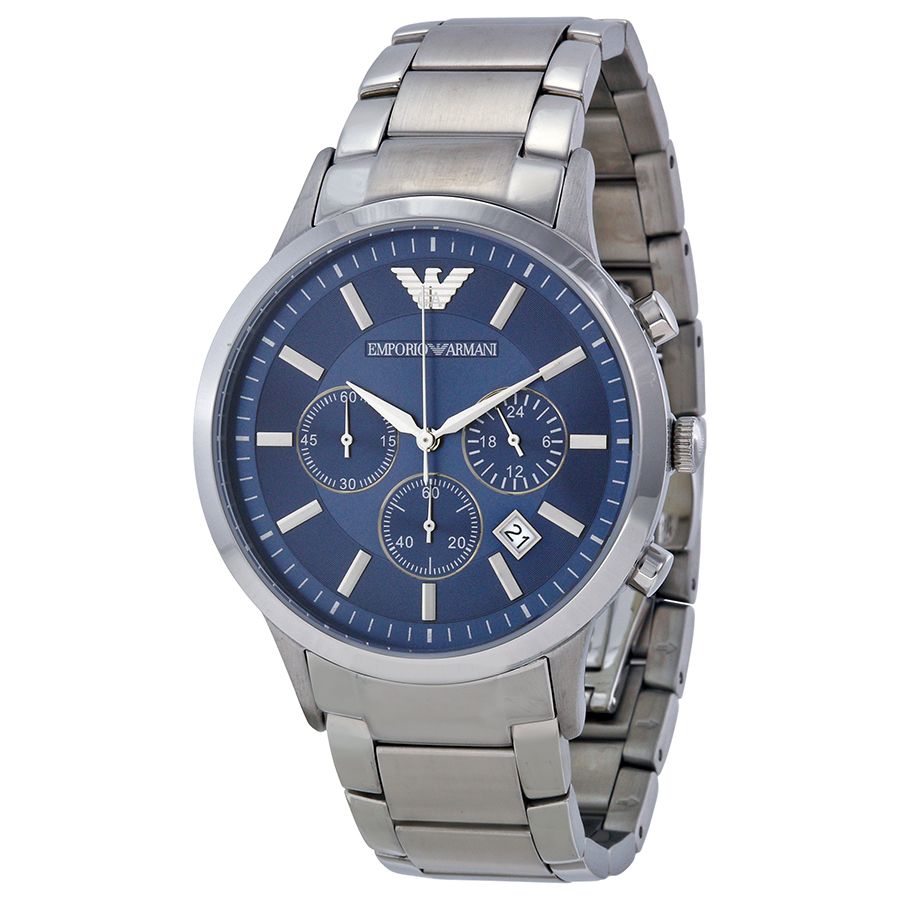 Emporio Armani Sportivo Chronograph Blue Dial Silver Steel Strap Watch For Men - AR5860 Buy Now By Emporio Armani
