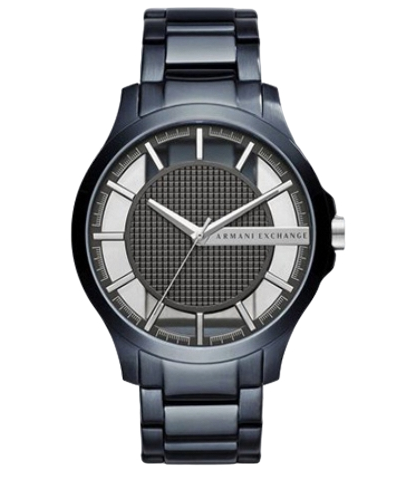 Armani Exchange Hampton Skeleton Grey Dial Blue Steel Strap Watch For Men - AX2401 Buy Now By Armani Exchange