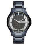 Armani Exchange Hampton Skeleton Grey Dial Blue Steel Strap Watch For Men - AX2401 Buy Now By Armani Exchange