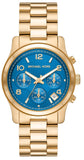 Michael Kors Runway Chronograph Blue Dial Gold Steel Strap Watch For Women - MK7353 Buy Now By Michael Kors