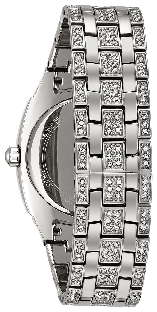 Bulova Crystal Collection Phantom Silver Dial Silver Steel Strap Watch for Men - 96C002 Buy Now By Bulova