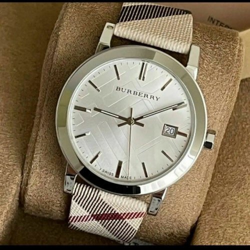 Burberry The City Nova Silver Dial White Leather Strap Watch for Women - BU9022 Buy Now By Burberry