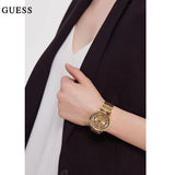 Guess Montauk Gold Dial Gold Steel Strap Watch for Women - W0933L2 Buy Now By Guess