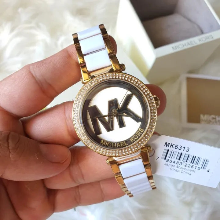 Michael Kors Parker White Dial Two Tone Steel Strap Watch for Women - MK6313 Buy Now By Michael Kors