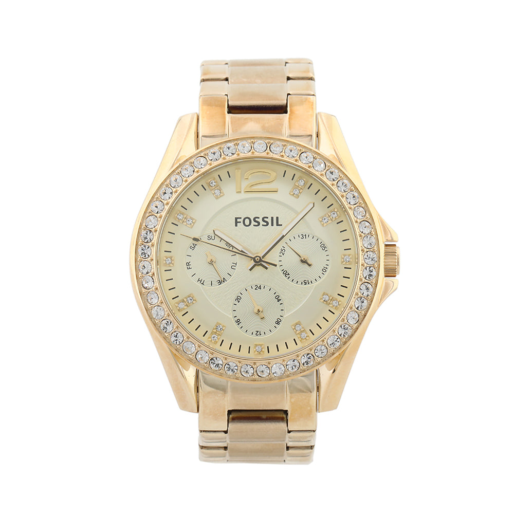 Fossil Riley Gold Dial Gold Steel Strap Watch for Women - ES3203 Buy Now By Fossil