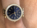 Michael Kors Darci Blue Dial Gold Steel Strap Watch for Women - MK3406 Buy Now By Michael Kors