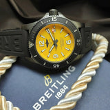 Breitling Superocean Automatic 46mm Yellow Dial Black Rubber Strap Watch for Men - M17368D71I1S1 Buy Now By Breitling