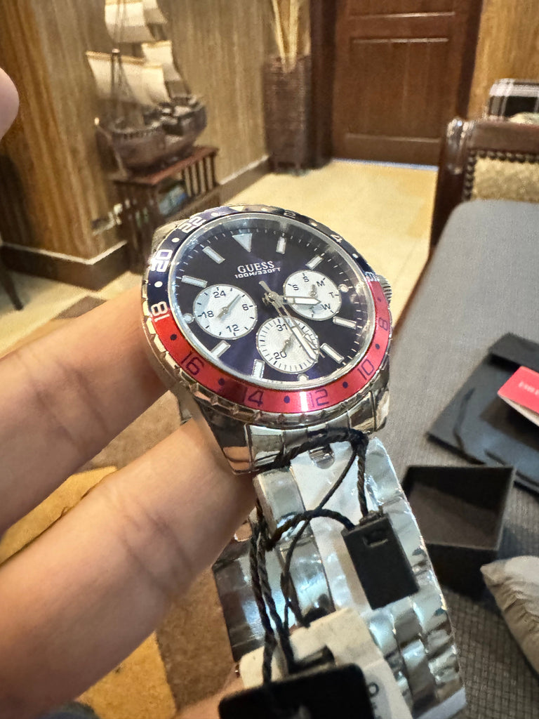 Guess Odyssey Multifunction Blue Dial Silver Steel Strap Watch For Men - W1107G2 Buy Now By Guess