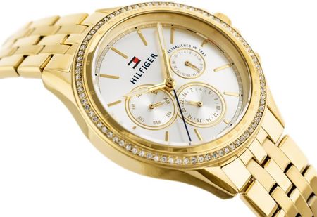 Tommy Hilfiger Ari Multifunction Diamonds Silver Dial Gold Steel Strap Watch for Women - 1781977 Buy Now By Tommy Hilfiger