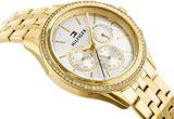 Tommy Hilfiger Ari Multifunction Diamonds Silver Dial Gold Steel Strap Watch for Women - 1781977 Buy Now By Tommy Hilfiger