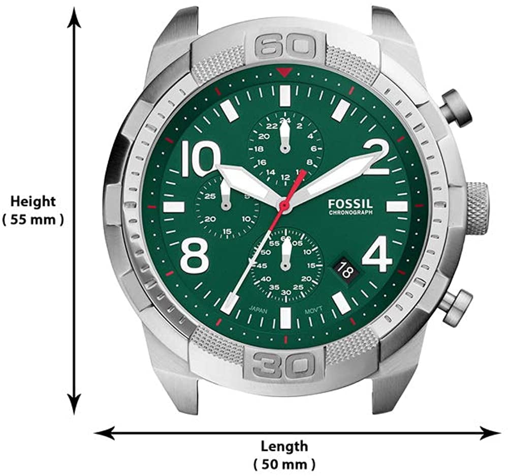 Fossil Bronson Chronograph Green Dial Brown Leather Strap Watch for Men - FS5738 Buy Now By Fossil