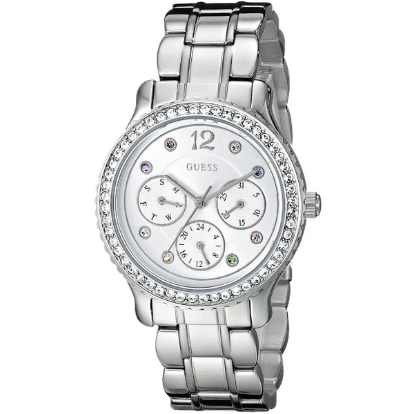 Guess Enchanting Diamonds Silver Dial Silver Steel Strap Watch for Women - W0305L1 Buy Now By Guess