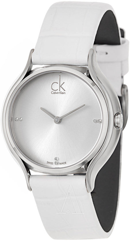 Calvin Klein Skirt White Dial White Leather Strap Watch for Women - K2U231KW Buy Now By Calvin Klein