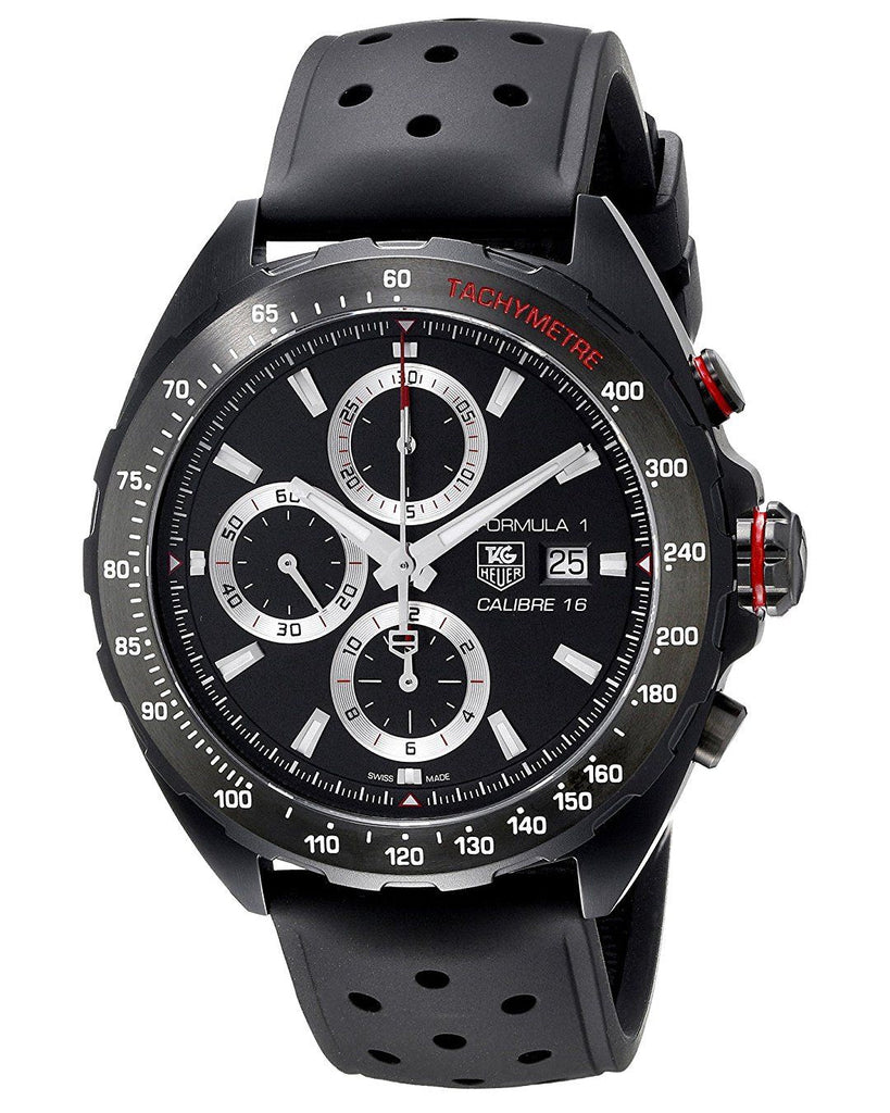 Tag Heuer Formula 1 Automatic Chronograph Black Dial Black Leather Strap Watch for Men - CAZ2011.FT8024 Buy Now By Tag Heuer