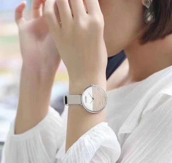 Calvin Klein Rise White Dial White Leather Strap Watch for Women - K7A236LH Buy Now By Calvin Klein