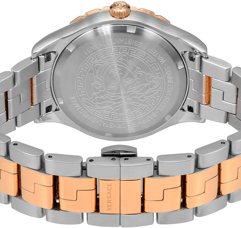 Versace Hellenyium GMT Green Dial Two Tone Steel Strap Watch for Men - V11050015 Buy Now By Versace