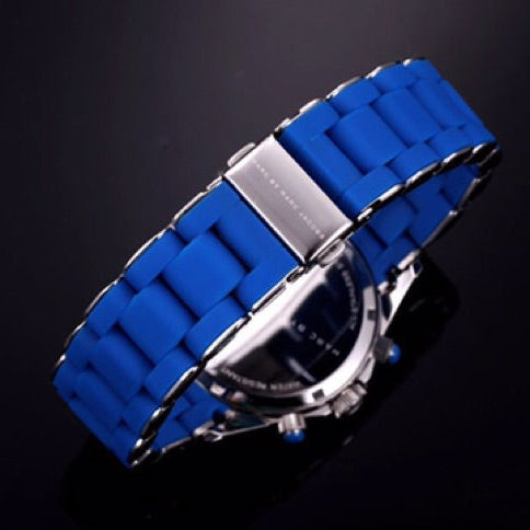 Marc Jacobs Rock Chronograph Blue Dial Blue Silicone Strap Watch for Women - MBM2548 Buy Now By Marc Jacobs