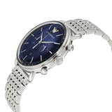 Emporio Armani Aviator Chronograph Blue Dial Silver Steel Strap Watch For Men - AR11238 Buy Now By Emporio Armani