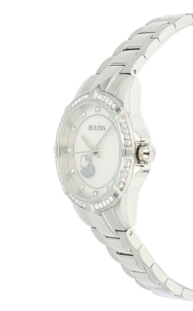Bulova Crystal Silver Dial Silver Steel Strap Watch for Women - 96L226 Buy Now By Bulova
