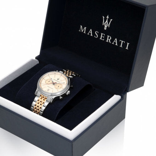 Maserati Legend Chronograph Ivory White Dial Two Tone Steel Strap Watch For Men - R8873638002 Buy Now By Maserati