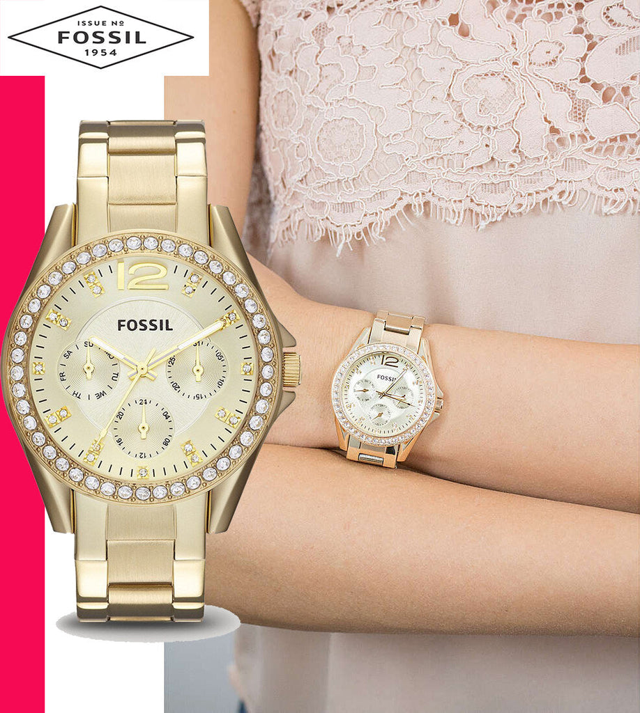 Fossil Riley Gold Dial Gold Steel Strap Watch for Women - ES3203 Buy Now By Fossil