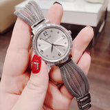 Guess Chiffon Silver Dial Silver Mesh Bracelet Watch For Women - W1083L1 Buy Now By Guess