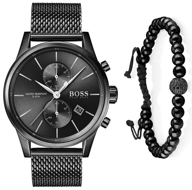 Hugo Boss Associate Black Dial Black Mesh Bracelet Watch for Men - 1513769 Buy Now By Hugo Boss