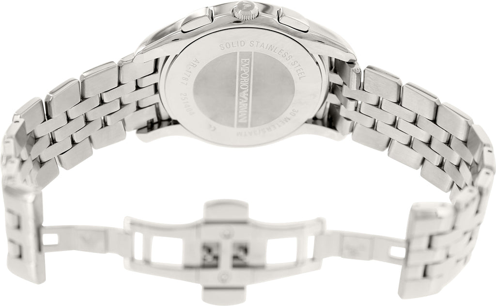 Emporio Armani Classic Gianni T Bar Crystals Pink Dial Silver Steel Strap Watch For Women - AR1781 Buy Now By Emporio Armani