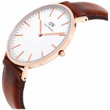 Daniel Wellington Classic St Mawes White Dial Brown Leather Strap Watch For Men - DW00100006 Buy Now By Daniel Wellington