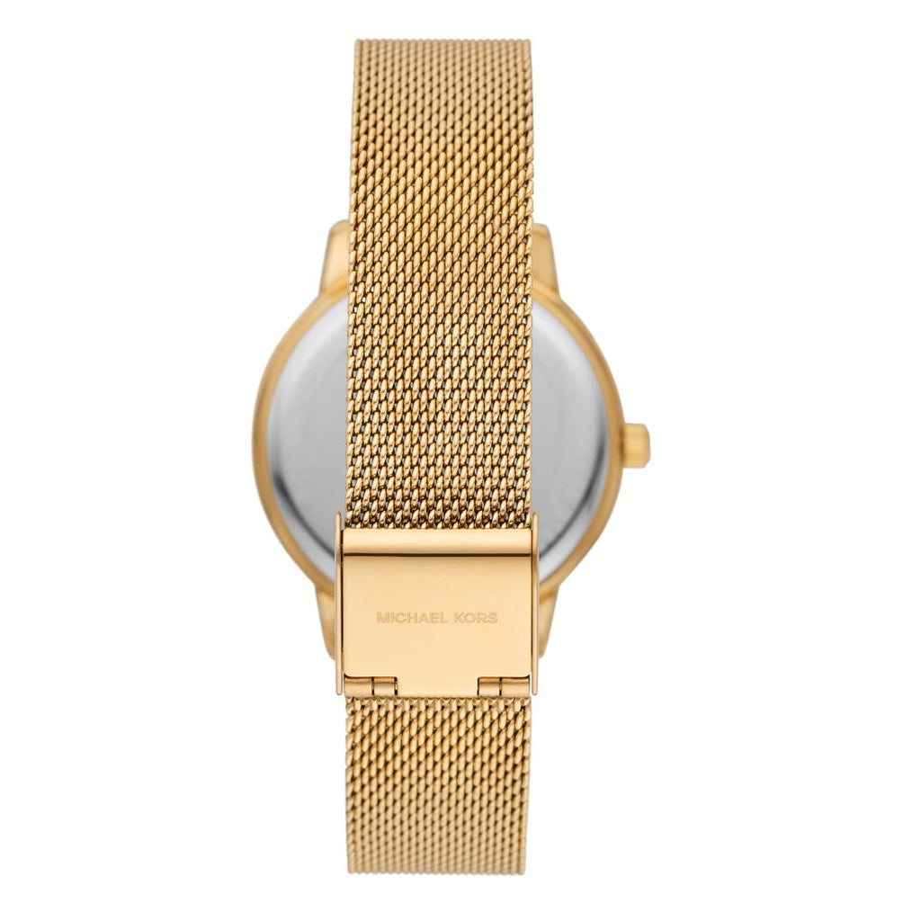 Michael Kors Quartz Crystals Gold Dial Gold Mesh Strap Watch for Women - MKO1011 Buy Now By Michael Kors