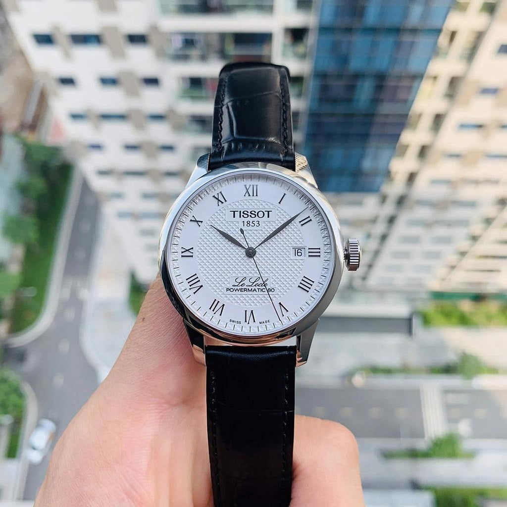 Tissot Le Locle Powermatic 80 Silver Dial Black Leather Strap Watch For Men - T006.407.16.033.00 Buy Now By Tissot