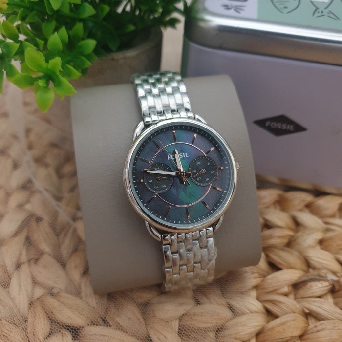 Fossil Tailor Mother of Pearl Black Dial Silver Steel Strap Watch for Women - ES3911 Buy Now By Fossil