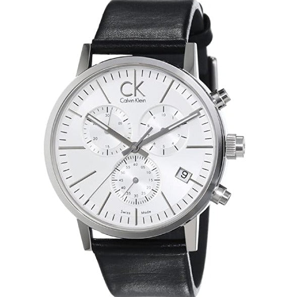 Calvin Klein Post Minimal White Dial Black Leather Strap Watch for Men - K7627120 Buy Now By Calvin Klein