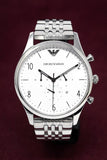 Emporio Armani Classic Chronograph Silver Dial Silver Steel Strap Watch For Men - AR1879 Buy Now By Emporio Armani