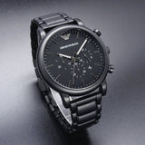 Emporio Armani Luigi Chronograph Black Dial Black Steep Strap Watch For Men - AR11045 Buy Now By Emporio Armani