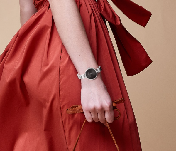 Calvin Klein Wavy Black Dial Silver Steel Strap Watch for Women - K9U23141 Buy Now By Calvin Klein