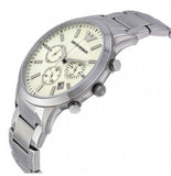 Emporio Armani Renato Chronograph Cream Dial Silver Steel Strap Watch For Men - AR2458 Buy Now By Emporio Armani
