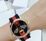 Gucci G Timeless Bee Red & Blue Dial Red Two Tone Nylon Strap Watch For Men - YA1264061 Buy Now By Gucci