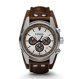 Fossil Coachman Chronograph Silver Dial Brown Leather Strap Watch for Men - CH2565 Buy Now By Fossil