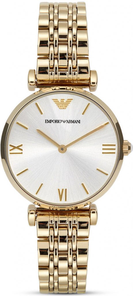 Emporio Armani Gianni T Bar Silver Dial Gold Stainless Steel Strap Watch For Women - AR1877 Buy Now By Emporio Armani