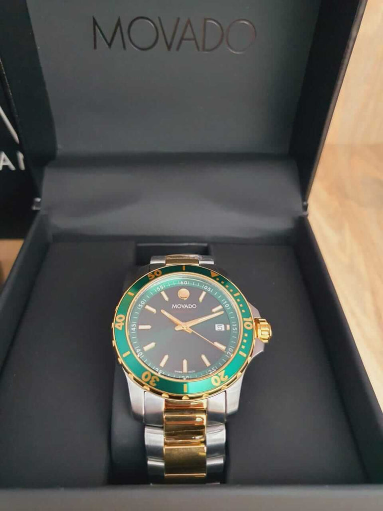 Movado Series 800 Green Dial Two Tone Steel Strap Watch for Men - 2600147 Buy Now By Movado